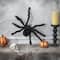 24" Black Fuzzy Spooky Spider with Red Eyes Halloween Table Top Decoration
